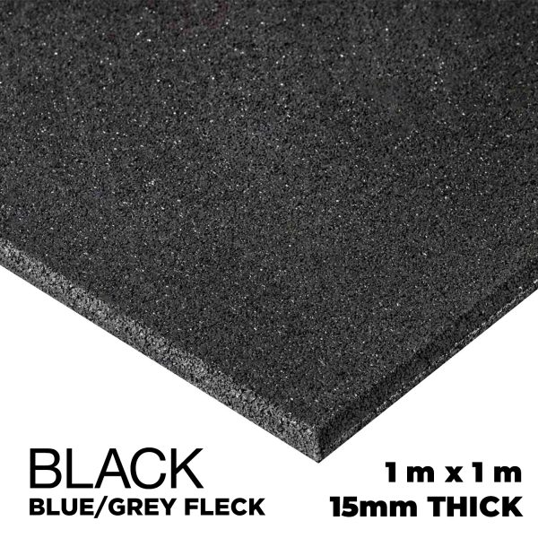 Black Blue/Grey Fleck Thick Rubber Mat - Gym Equipment - Boss Supplies